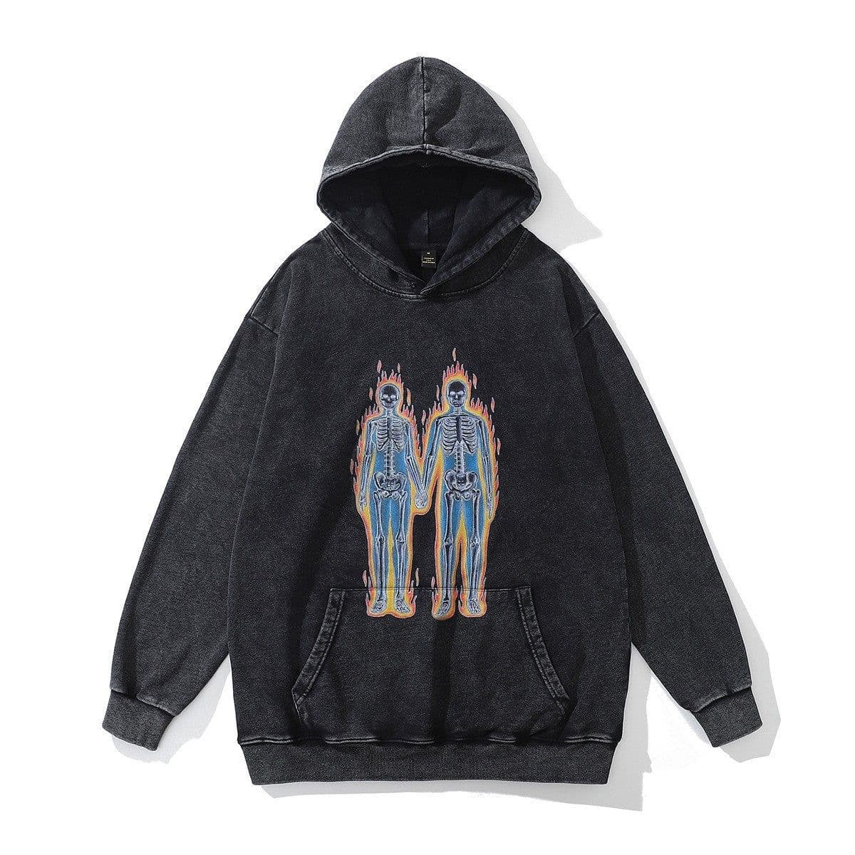 image-Cotton Fleece Hoodie - Kangaroo Pocket Loose Fit XXL