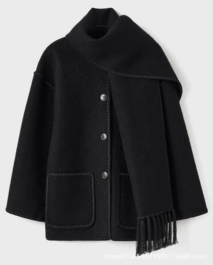 image-Women's Woolen Jacket 2023 Fall XXL Loose Polyester Embroidered