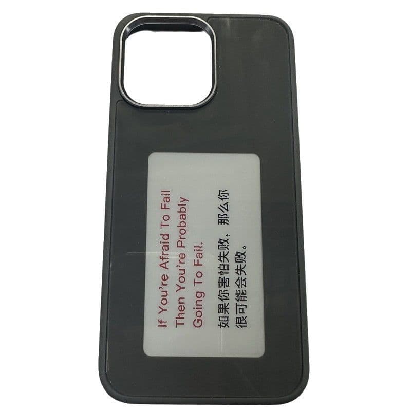 image-DIY Ink Screen Phone Case for iPhone 14/15Pro - Black, Shockproof, NFC