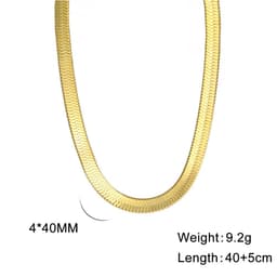 image-Stainless Steel Snake Chain Necklace Unisex 41-50cm