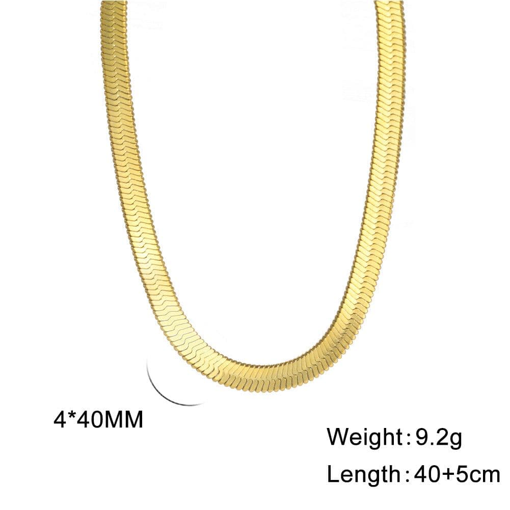 image-Stainless Steel Snake Chain Necklace Unisex 41-50cm