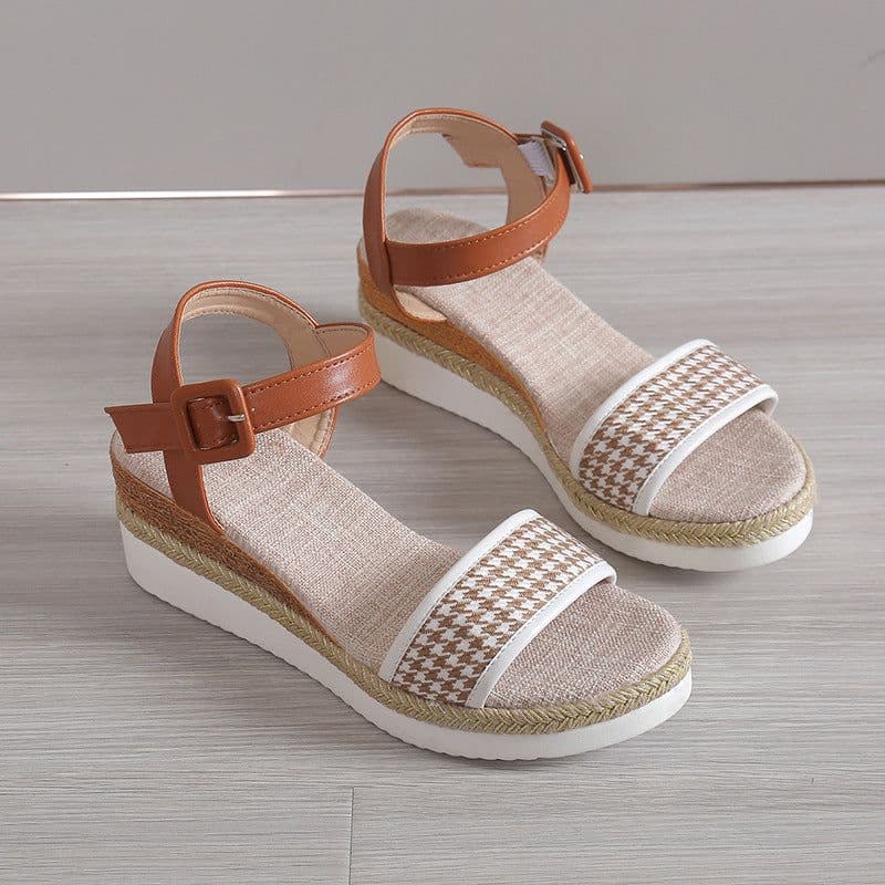image-Strappy Sandals - Black Microfiber Size 42