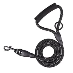 image-Retractable Dog Leash - 120cm Reflective Nylon with Foam Handle