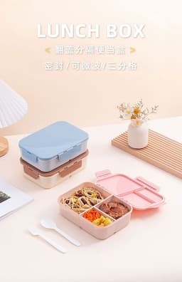 image-Simple Flip-Top Lunch Box - Portable Microwavable