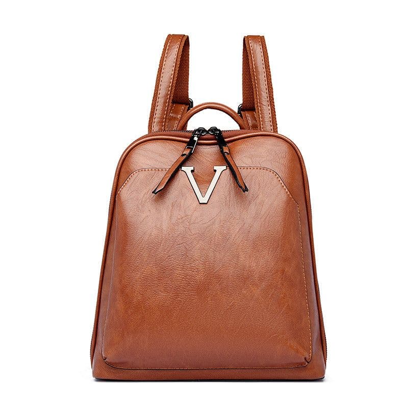 image-PU Leather Retro Backpack - Soft Three-Purpose Schoolbag - Ladies 2022