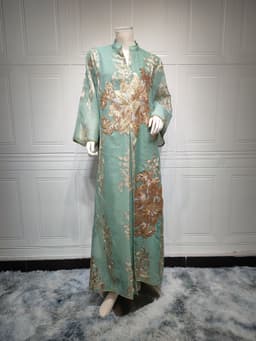 image-AB056 2023 European dress Muslim dress summer abaya fashion sequins Middle East foreign trade women's clothing