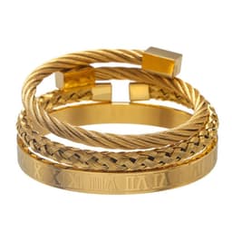 image-Stainless Steel Geometric Bracelet Men - Retro