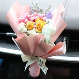 image-Aromatherapy Clip Bouquet - Beige Hydrangea Car Fragrance Decor
