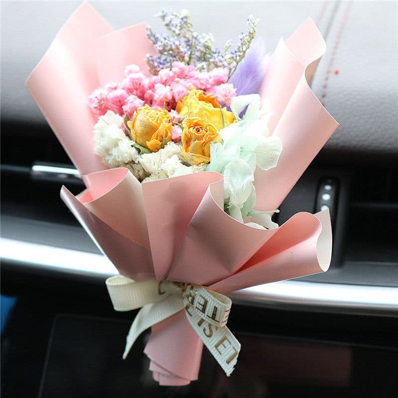 image-Aromatherapy Clip Bouquet - Beige Hydrangea Car Fragrance Decor