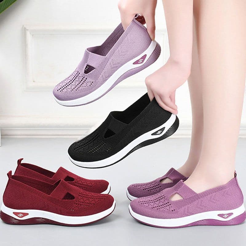 image-Elderly Men's Slip-On Breathable Shoes - Soft Sole Comfort, 45+ Years