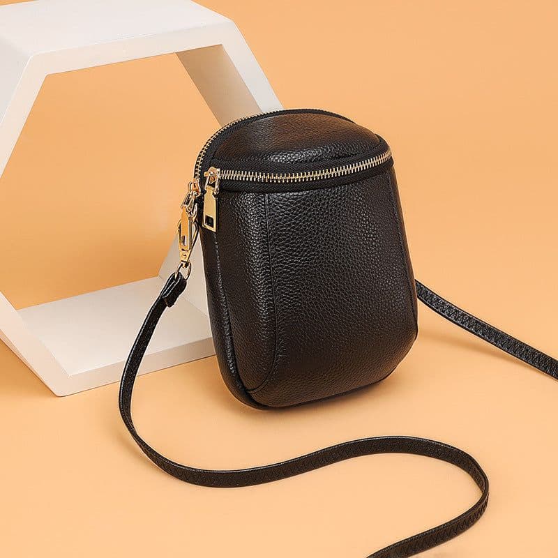 image-Mobile phone crossbody bag - high-end cowhide, fashionable 2023