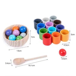 image-Wooden Bead Matching Game for Kids, 3-6 Years Color Recognition Toy