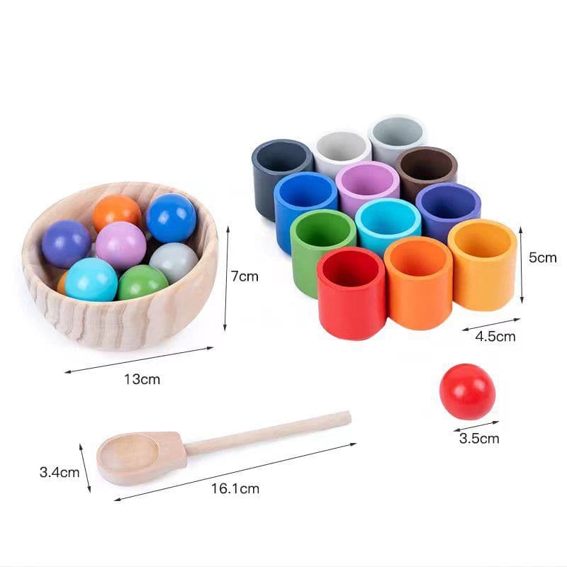 image-Wooden Bead Matching Game for Kids, 3-6 Years Color Recognition Toy