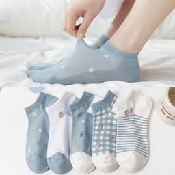 image-Socks women's socks shallow mouth spring and autumn cute Japanese cartoon brown bear summer thin invisible short boat socks women