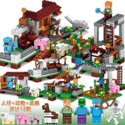 image-Lego-Compatible Minecraft Building Blocks Set - Cave & Tree House