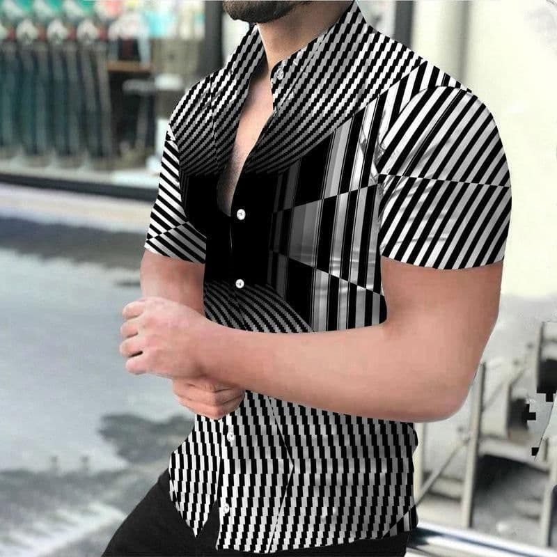 image-Men's 3D Digital Vortex Short Sleeve Beach Shirt
