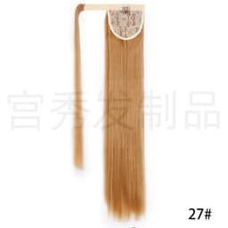 image-European and American wig ponytail straight hair extension Velcro chemical fiber ponytail female wig ponytail hair