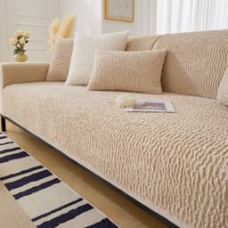 image-Erfeng Velvet Sofa Cushion - Pink Sherpa - Universal Non-Slip Design