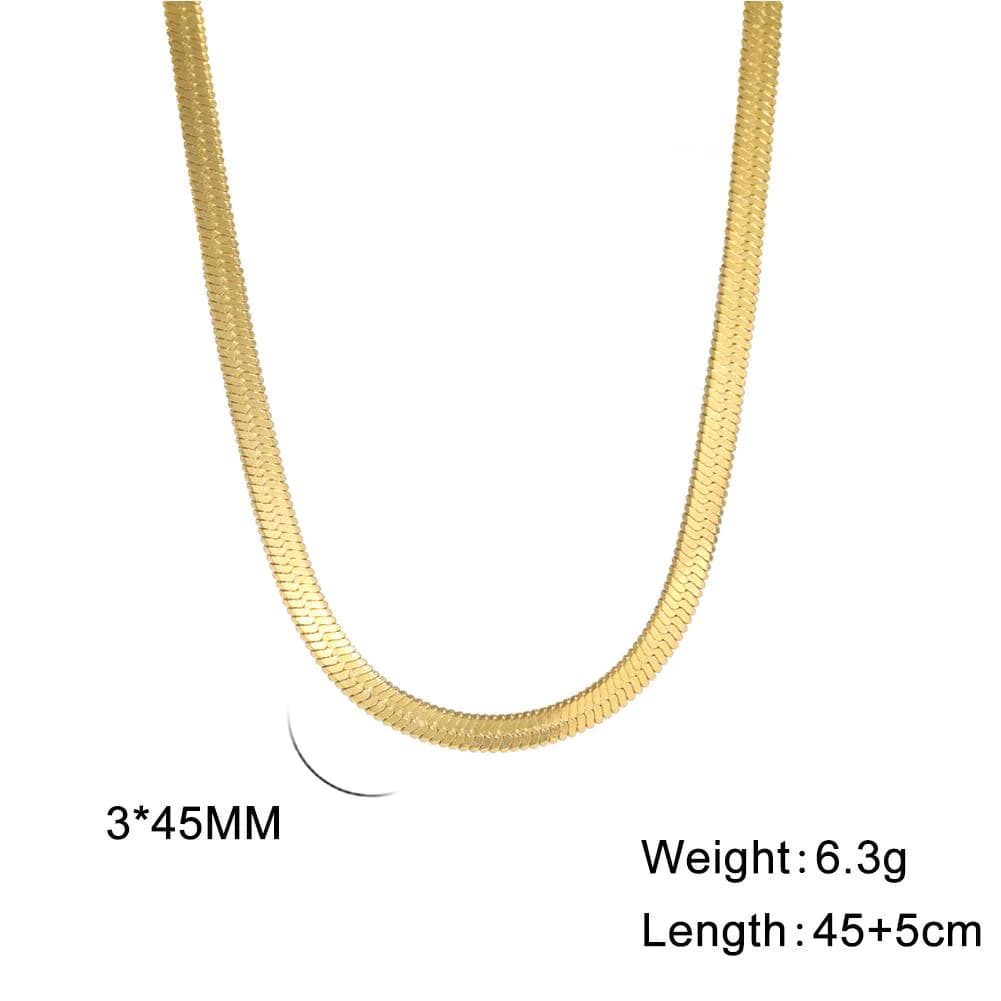 image-Stainless Steel Snake Chain Necklace Unisex 41-50cm