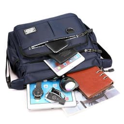 image-Men's Shoulder Bag - Grey Oxford Polyester