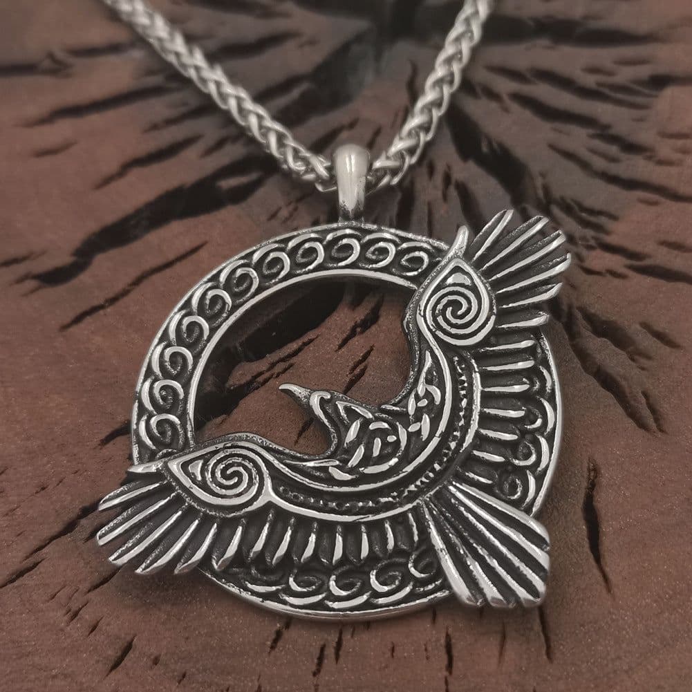 image-Viking Crow Titanium Steel Necklace - Popular Jewelry Amulet Pendant