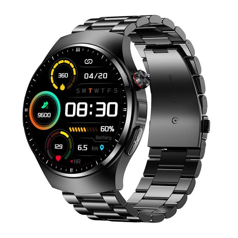 image-Smart TK25 Watch - Blood Oxygen, Heart Rate, Pedometer, Bluetooth Call - Black