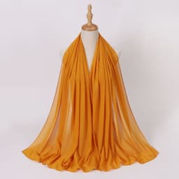 image-Weicai Chiffon Hijab Scarf - Gray Coffee 175x70cm