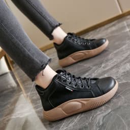 image-Fubu Korean Loafers - Low Cut, Flat Heel, Fleece-Brown, Size 40