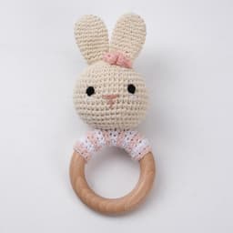 image-Baby Crochet Animal Rattle - Knitted Toy