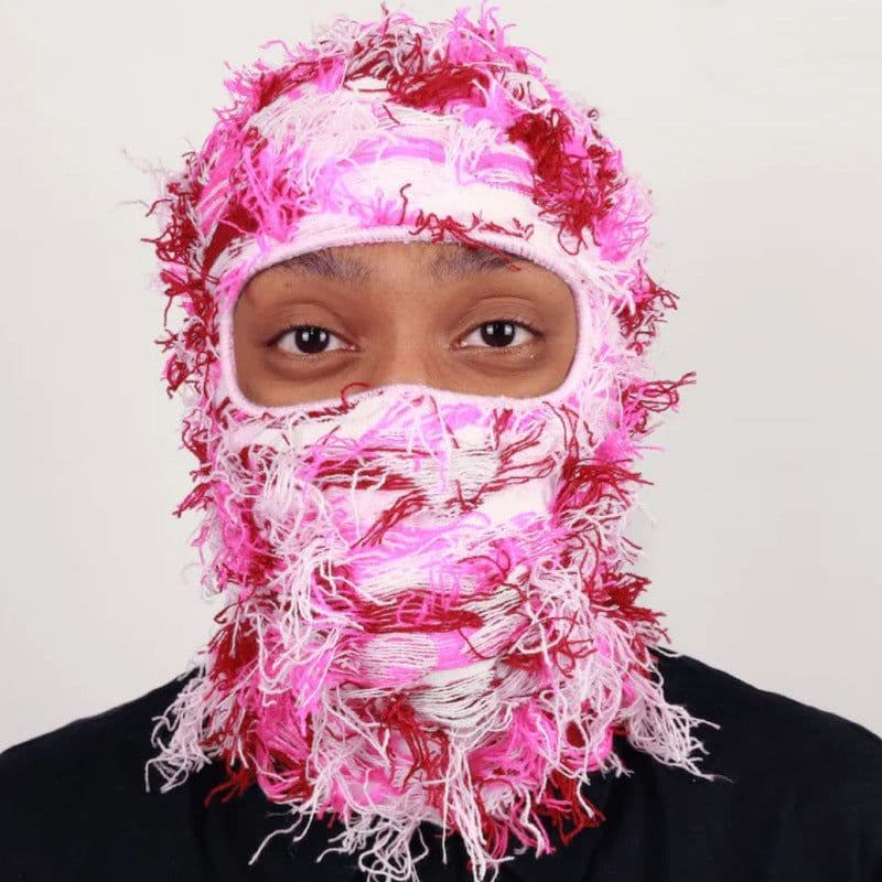 image-Camouflage Knitted Balaclava Hat - Polyester Coffee