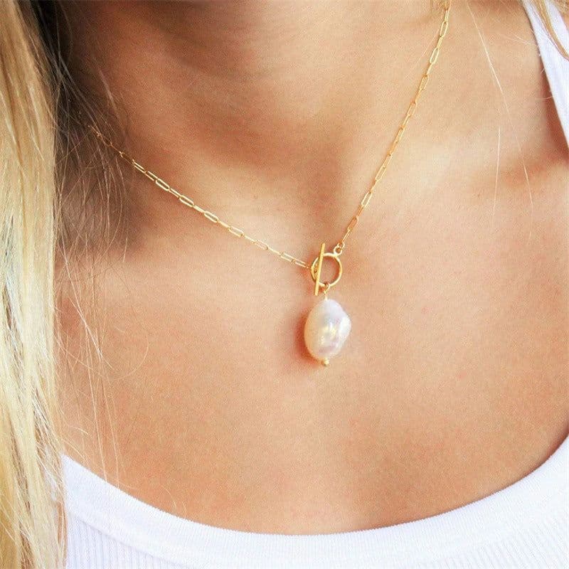 image-e-Manco Baroque Pearl Necklace Rose Gold