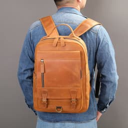 image-MASIWEI crazy horse leather backpack men's leather large capacity 2022 new outdoor men's computer bag backpack tide