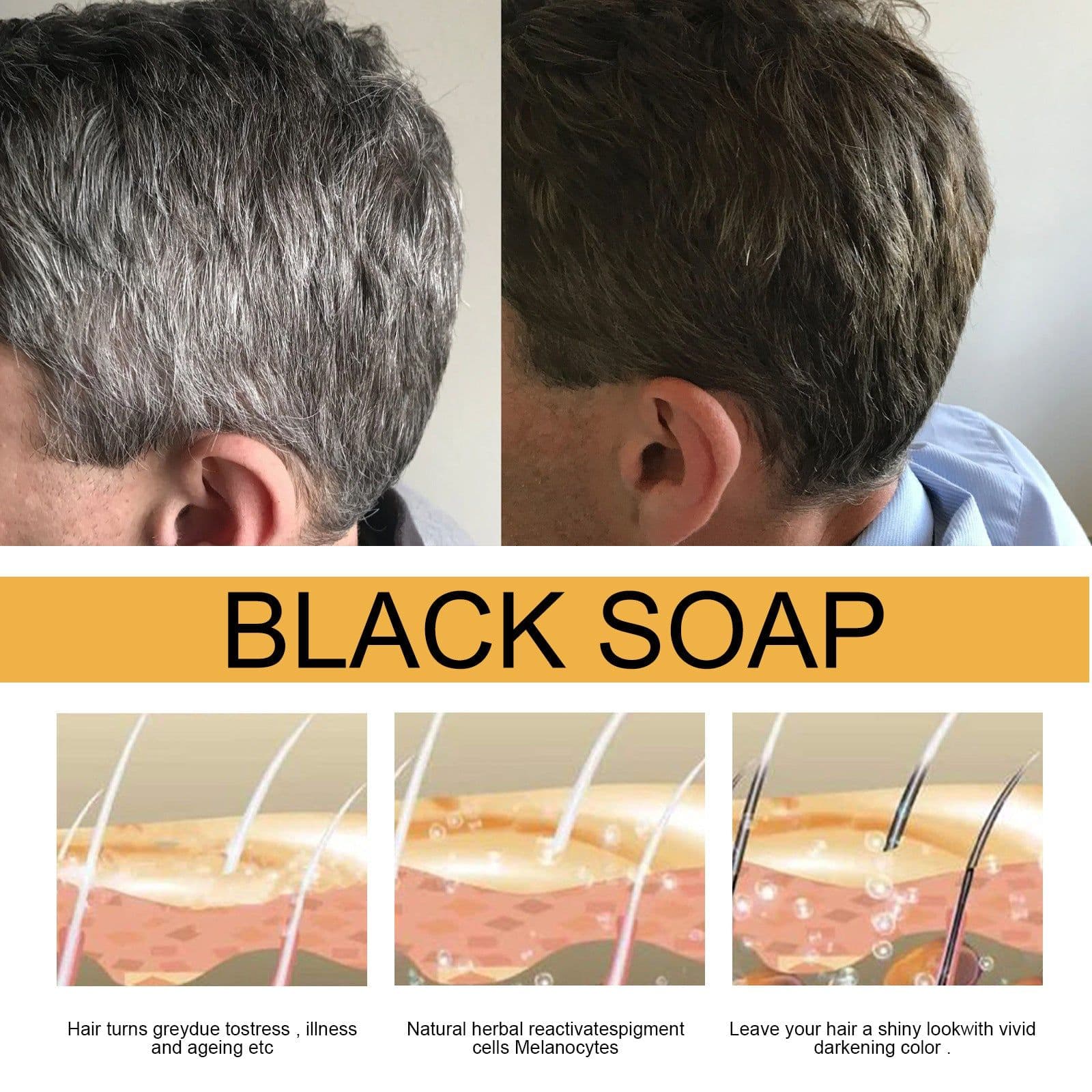 image-Jaysuing Black Hair Soap - Thick Hair Care Shampoo