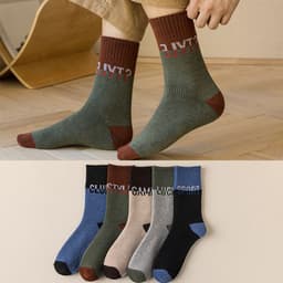 image-Men's Winter Velvet Thick Terry Socks - One Size Fits All