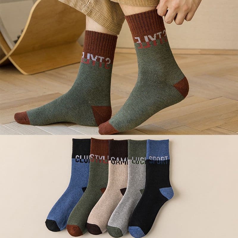 image-Men's Winter Velvet Thick Terry Socks - One Size Fits All