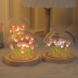 image-Tulip Night Light DIY Material Pack - Glass Desktop Lamp