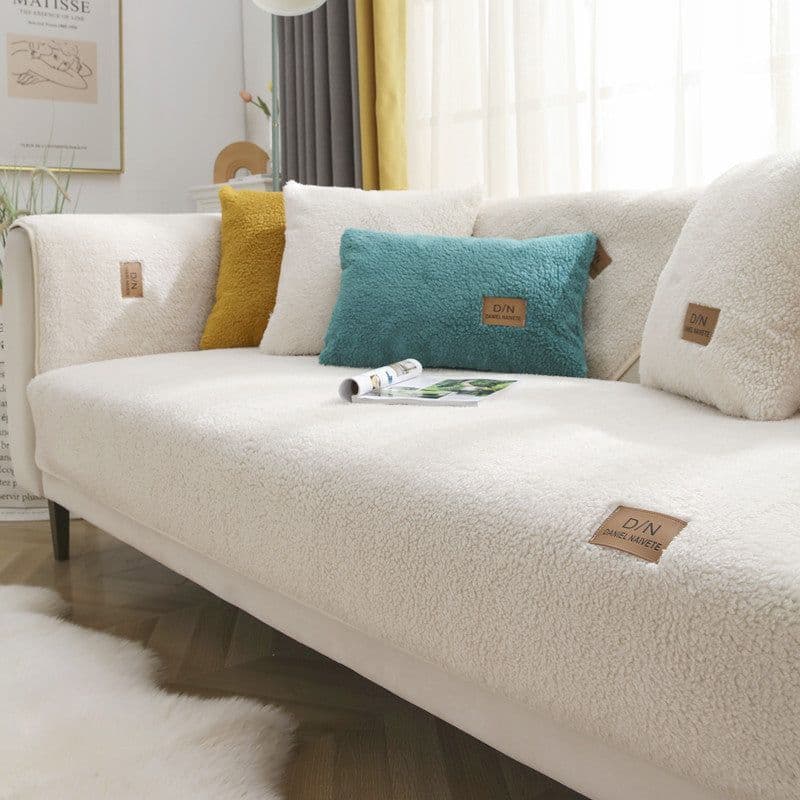 image-Velvet Sofa Cushion Cover - Sherpa Pink Nordic Plush Thick (65 characters)