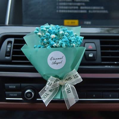 image-Aromatherapy Clip Bouquet - Beige Hydrangea Car Fragrance Decor