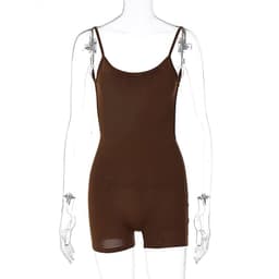 image-European and American style women's clothing wholesale 2023 spring new U-neck sling slimming slim American sports street jumpsuit