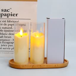 image-Zhu Sheng LED Candle - White Cylindrical Christmas LED Candle Set of 3