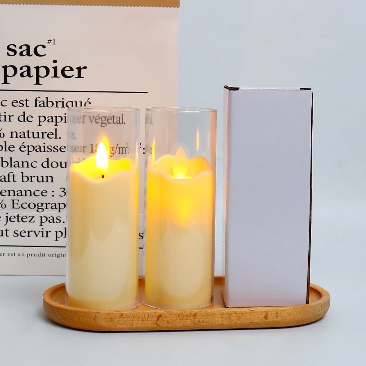 image-Zhu Sheng LED Candle - White Cylindrical Christmas LED Candle Set of 3