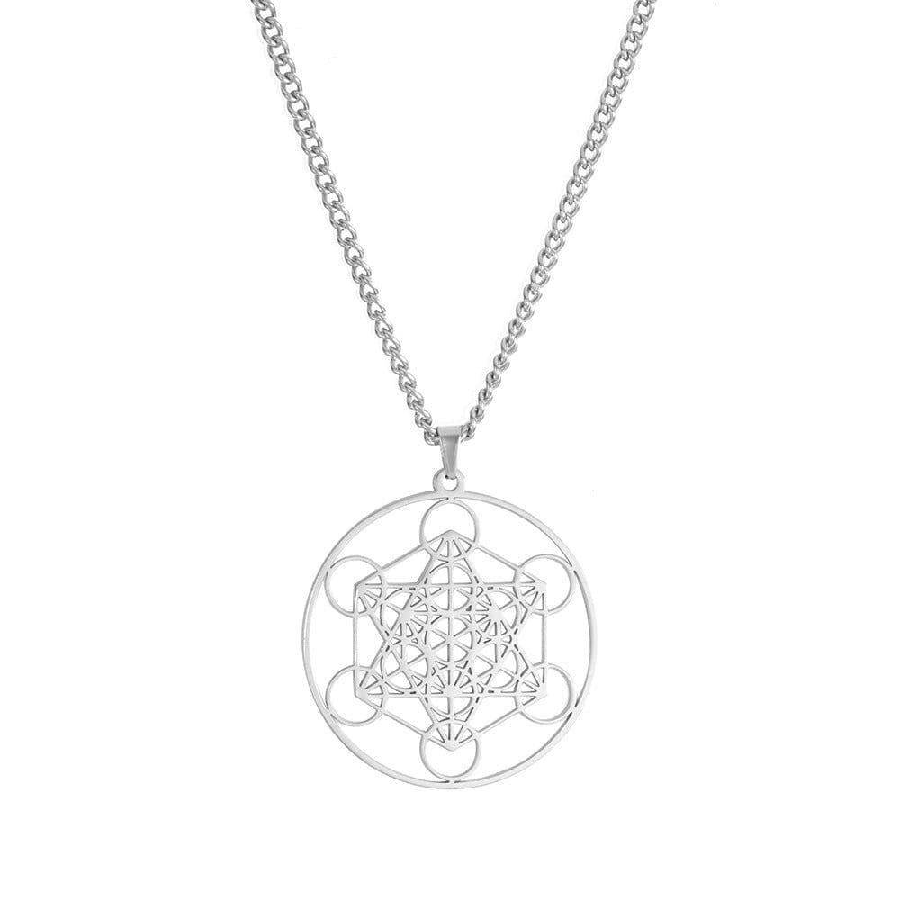 image-Stainless Steel Metatron Angel Necklace - Gold