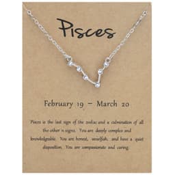 image-Yulu 12-Constellation Diamond Necklace Alloy Clavicle Chain - Brown