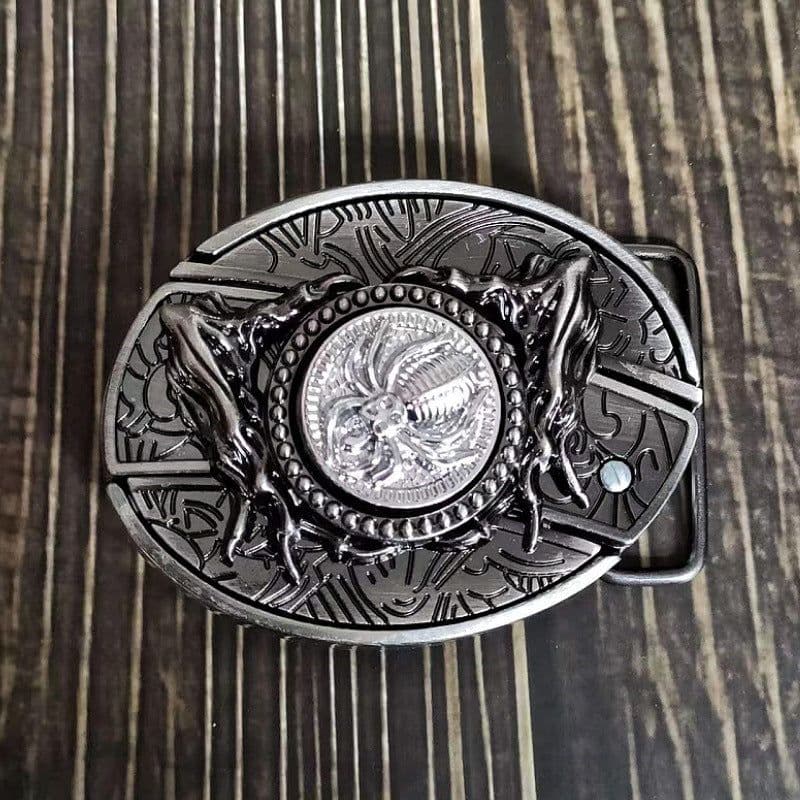 image-Men's Belt Knife - Trendy PU Leather, Alloy Buckle, 130cm