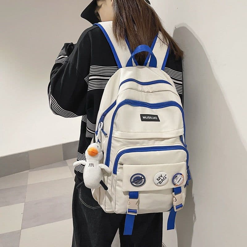 image-Klein Blue Nylon Backpack - Water Resistant School Bag