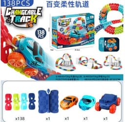 image-Kids Electric Track Car Set - DIY Climbing Coaster