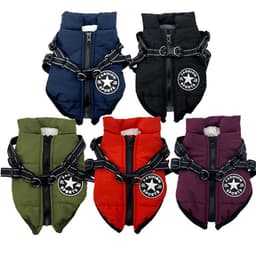 image-Waterproof Bichon Frize Cotton Dog Coat Purple Small