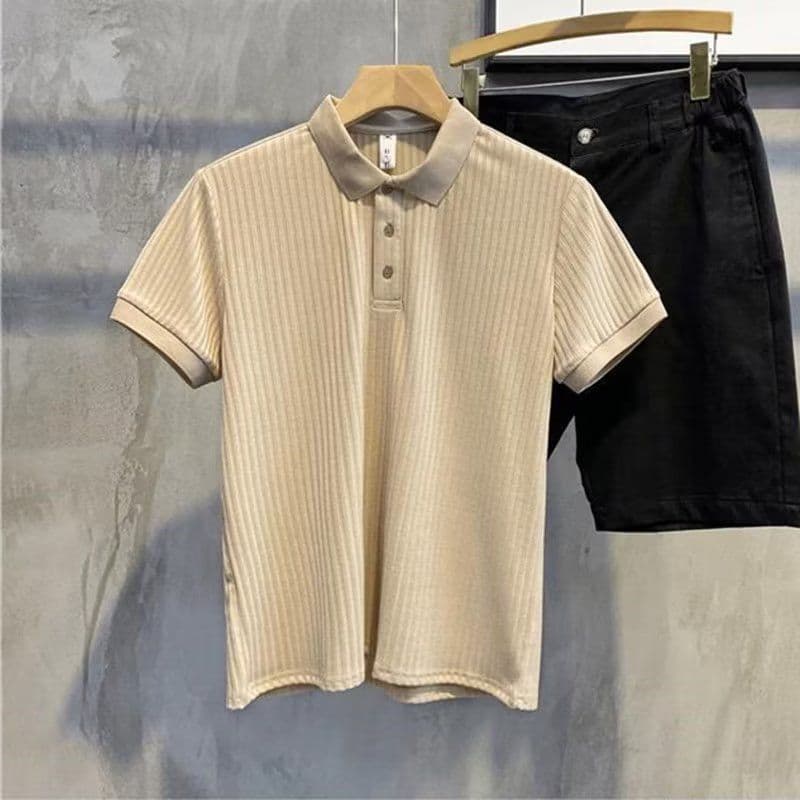 image-Trendy POLO Shirt Men's Short Sleeve 2023 Black White Gray Green