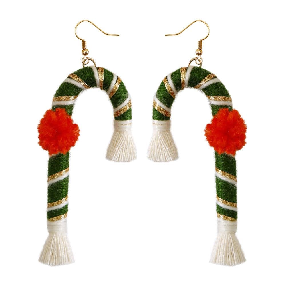 image-Green Tassel Earrings Women Bohemian Layered