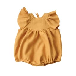 image-2023 summer ruffled cotton hemp triangle romper baby romper onesie baby bag fart clothes ins doll collar